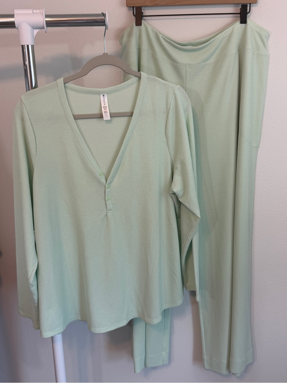 Athleta Wide-Leg Lounge set in Mint Green